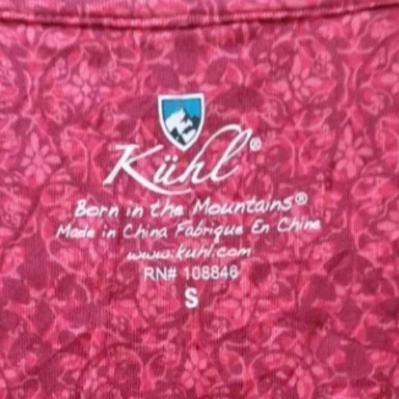 Kuhl Dress Red Print Long Sleeve Faux Wrap Ruched Display// Sample//New - Picture 10 of 11